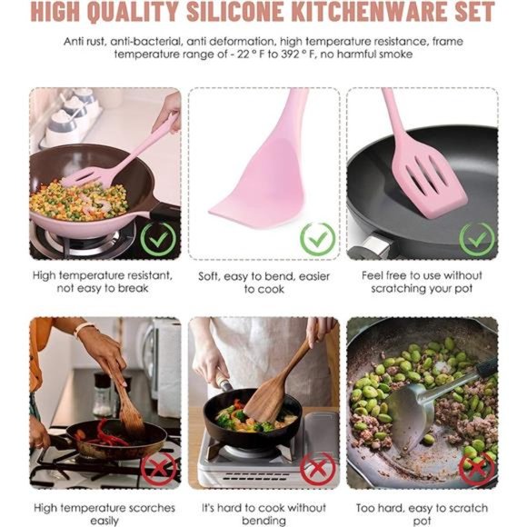 Kitchen | Kitchen Utensils Set12 Pieces Silicone Cooking Utensils Set ...